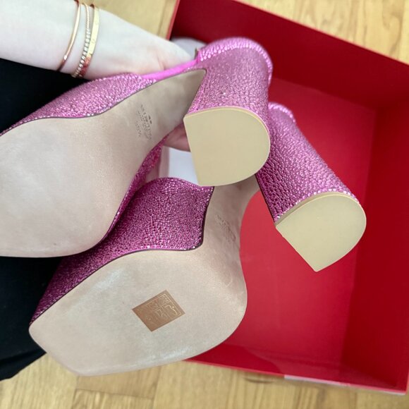 NWT Valentino Garavani Ankle Strap Platform Pumps Crystal-embellished Pink 39.5 - Picture 14 of 15